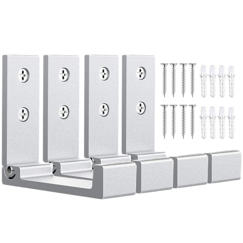 OHIYO Foldable Hooks 4pcs Folding Coat Hooks Heavy Duty Wall Hooks for Hanging Bags Hooks Headphone Holder Fold up Hooks No Rust Wall Mounted for Hat, Bags, Jacket, Towel (Silver) - Image 1
